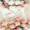 Couronnes de fleurs décoratives 7Pcs / Lot Décor Rose Artificielle Soie Floral Latex Real Touch Bouquet Home Party Design Drop Delivery Garde Dhewl