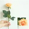 Couronnes de fleurs décoratives 7Pcs / Lot Décor Rose Artificielle Soie Floral Latex Real Touch Bouquet Home Party Design Drop Delivery Garde Dhewl