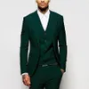 18 Green Formal Wedding Men Suits for Groomsmen Wear Three Piece Trim Fit Custom Made Groom Tuxedos Evening Party Suit Jacket Pant250l