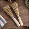 Spazzole Per La Pulizia Pennello Di Bambù Naturale Manico In Legno Pentola Utensile Da Cucina Appendibile 24Cm Drop Delivery Casa Giardino Housekee Organizzazione Casa Dh90U