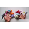 Fyllda plyschdjur Finger Puppet Ocean Toy For Kid Tell Story Props Söta tecknad hackar Sköldpaddor Tidig utbildning Förälder Kids Inter DHL1E