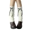 Chaussettes Femme Y2k Girls Japanese Kawaii Knitted Boot E- 90s Crochet Thermique