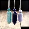 Pendentif Colliers Gemmes Naturelles Pierre Diffuseur D'huile Essentielle Par Bouteille Collier En Acier Inoxydable Bijoux Goutte 200928 Livraison Pendentifs Dhjam