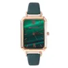 Нарученные часы Sdotter Luxury Green Watch Simple Fashion Ladies Originality Retro маленькая квадратная пластина водонепроницаемость Quartz Watc