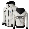 Herren Hoodies Sweatshirt Jacke 2023 Männer Französisch Gendarmerie Motorrad Mantel Doppelreißverschluss Schal Kragen Fleece Windjacke PSIG Top