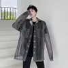 Men's Jackets Clothing Summer Ins Personality Hollowed Mesh Trench Coat Korean Men Loose Male Fashionable Windbreaker Jacket