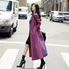 Trench femme 2023 automne mode dames haut de gamme manteau femme violet tempérament haut de gamme atmosphère Style Long