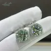 Silver 925 Original Total 10 Carat Green Vvs1 Moissanite Drop Earrings with Gar Certificate Diamond Test Past Gemstone Jewelry