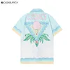 Herrklänningsskjortor Casablanca Sports Jogging Set Men Shirt Men Women Contton Short Hawaiian Shirt 230812