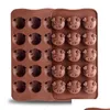 Stampi da forno 15 griglie Cute Pig Head Cake Candy Chocolate Sile Mods Strumenti 3D Fondente Fai da te Cucina fatta a mano Stampo per biscotti Accessori Dr Dhouk