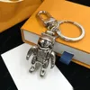 Classic Style Fashion Titanium Steel Key Rings Rings Robot Astronaut Designer Key Rings High Quality With Box