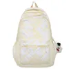 Mochilas escolares de nailon para mujer, mochila informal con letras, mochila japonesa INS para estudiantes de secundaria, mochila minimalista de luz suave coreana 230804