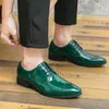 Mode classique vert paillettes en cuir richelieu chaussures hommes bout pointu élégant hommes chaussures habillées grande taille 48 chaussures de mariage pour hommes