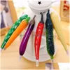 Gel Pens Wholesale Vegetable Fruit Ballpoint Creative Pen Cartoon And Shape Mticolor Drop Delivery Office School Business Industrial W Dhdon