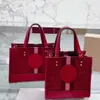 Красная сумка для печати Tote Bages Женщины высококачественные дизайнерские дизайнерские сумочка классическая большая сумка для плеча Lady Coabag кошелек