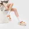 Slippers Platform Women Summer Clog Slippers Outdoor Casual Non-slip Beach Sandals Cartoon Cute Hole Slides with Charm Colorful Shoes 230804