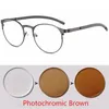 Reading Glasses Pochromism Eyeglasses Retro Round Alloy Frame Myopia Glasses Outdoor UV Protection Diopter -0.5 -1.0 -1.5 -2.0 To -6.0 230804