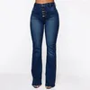 Women's Jeans Denim Pants Mid Waist Long Flare Front Pocket Bell Bottom Slim Japanese Y2k Clothing