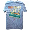 Camisetas masculinas Vintage 1983 Cassete de música Presentes de aniversário de 40 anos Amante de verão com estampa de algodão Streetwear Daddy T-shirt