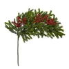 34 Hangin Pine and Berries Artificial Plant Set of 3 , Green