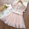 Clothing Sets Girls Clothes Sets New Summer Children Clothing Sleeveless Embroidery Tops and Shorts for Girl Kids Clothes Years R230805