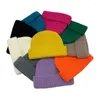 Berretti Tinta unita Unisex Skullcap Beanie Rotondi Cappelli lavorati a maglia per donna Uomo Autunno Inverno Senza tesa Baggy Melon Cap Berretti caldi Cappello