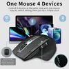 Myszy Rapoo ładowalne wieloedywy Bluetooth Wireless Mouse Mysz 3200dpi Ergonomiczna obsługa do 4 urządzeń do laptopa tabletu komputerowego 230804