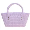 Fashion girls totes children jelly bags mini woven crossbody handbag beach shoulder bag