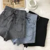 Damesshorts 2023 High Waist Design Slim Button Denim Jeans Feminino Gary Blue Black