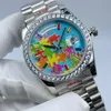 Nouveaux montres de créateurs de style DAY-DATE montres de haute qualité Surface colorée en émail, montres mécaniques automatiques pour hommes et femmes taille 36mm montre cadeau de Noël