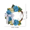 Dekorative Blumen Hortensienkranz mit Schleife Haustür blaue Girlande realistische multifunktionale Blumen für