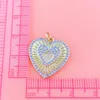 Charms handgjorda 18k Real Gold Plated Cubic Zirconia Love Heart Pendant Halsband för DIY kvinnors smycken som gör mamma tjej gif