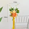 Dekorativa blommor Stol Sashes Artificial Tie Seat Knot Cover Back Rose Belt Bow for Church El Banquet Wedding Party Events Decoration