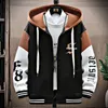 Mens Jackets Hip Hop Hooded Baseball Harajuku Letter Tryckt lapptäcke Rockar Streetwear Casual Loose Varsity Jakcet Unisex Green 230804