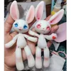 Dockor 14,5 cm höjd 3D -tryckt hart Rabbit Doll Pet Multi Joint Movible 1/12 BJD Girl Dress Up Toy 230804