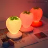 Lamps Shades Night Lights Touch Dimmable LED Light Silicone Strawberry Nightlight USB Bedside Lamp For Baby Kids Bedroom Decoration Christmas Gift Z230805