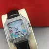 Full Diamond Women's Belt Watch Top Brand Luxury Leisure Leather Quartz Women's Watch Business Clock1632