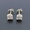 Hip Hop Luxury Jewelry 925 Sterling Silver Vermeil Moissanite Earring Iced Out Vvs Diamond Pave 6mm Round Stud Earrings