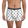 Cueca Clássica com Bolinhas Brancas Preto Bolinhas Padrão Retrô Custom Baú Masculino Elástico Boxer Breve Presente