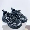 Designer Triple S Enfants Baskets Triple Noir Blanc Paillettes Mode Plate-forme Casual Chaussures Vintage De Luxe Baskets Infrarouge Garçon Filles Jeunesse