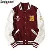 Herrjackor supzoom ankomst bokstav rib hylsa bomulls topp mode singel breasted casual bomber baseball jacka lös hjärtrock 230804