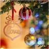 Décorations De Noël Lettre Bois Église Coeur Bulle Motif Ornement Xmas Tree Party Favor Accueil Festival Ornements Suspendus Cadeau 6 Pc Dhvhq