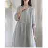 Casual Dresses For Women 2023 Fashion Cotton And Linen Vintage Robe Summer Long Party In Beach Dress Loose Clothing