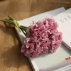 Fleurs décoratives hortensia soie têtes paquet de 5 complet artificiel avec tiges mariage maison fête boutique bébé douche décor