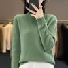 Pull femme laine cachemire pull demi col haut pull décontracté haut tricoté automne/hiver veste mode coréenne