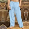 Men's Pants Comfortable Durable Trousers Streetwear Elastic Waist Straight Wide Leg Sport Casual Long In Solid Color