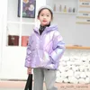 Kurtki 2021 Błyszcząca kurtka dla dziewczynki ciepłe dziecko Parka prawdziwa futra dzieciak zagęszcza odzież wierzchnią Zimna zimowa ubrania nastolatka 3-12 lat R230810