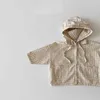 Jacken 2023 Neue Baby Sommer Sonnencreme Jacke Säugling Langarm Plaid Mantel Dünne Baumwolle Kinder Casual Tops Junge Mädchen Hoodie kleidung R230805