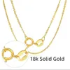 Kedjor Miqiao Real 18K Gold Chain Necklace Classic O Design Pure Solid AU750 Fashion Fine Jewelry Gift for Women