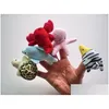 Fyllda plyschdjur Finger Puppet Ocean Toy For Kid Tell Story Props Söta tecknad hackar Sköldpaddor Tidig utbildning Förälder Kids Inter DHL1E